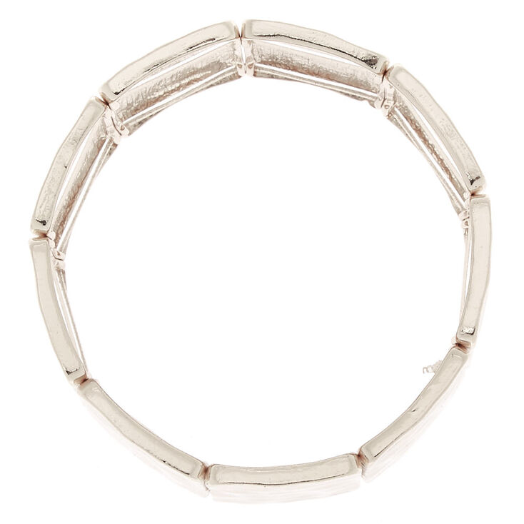 Bracelet &eacute;lastique m&eacute;tallique martel&eacute; couleur argent&eacute;,