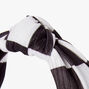 Black &amp; White Check Knotted Headband,