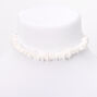 Puka Shell Cord Choker Necklace - White,