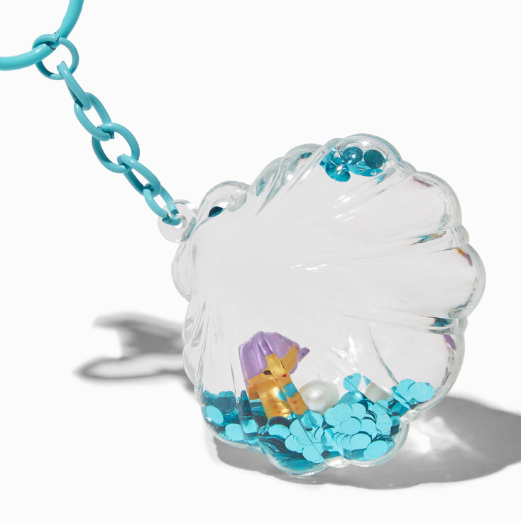 Shell Mermaid Water-Filled Glitter Keychain,