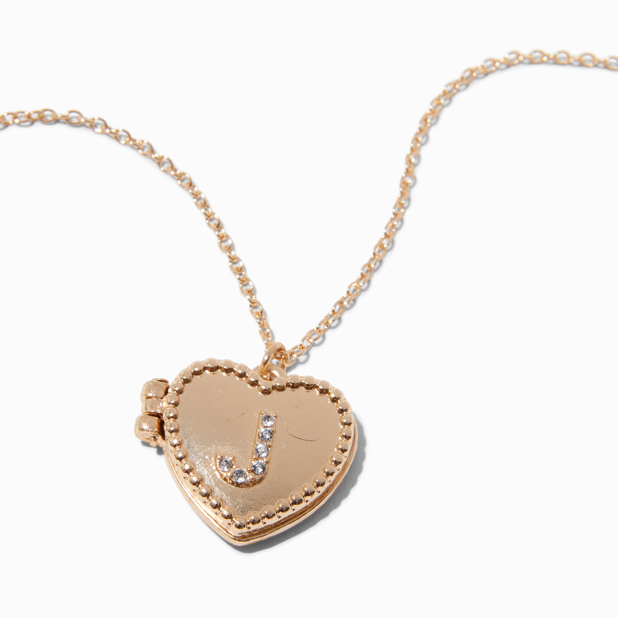 J Necklace Initial Heart