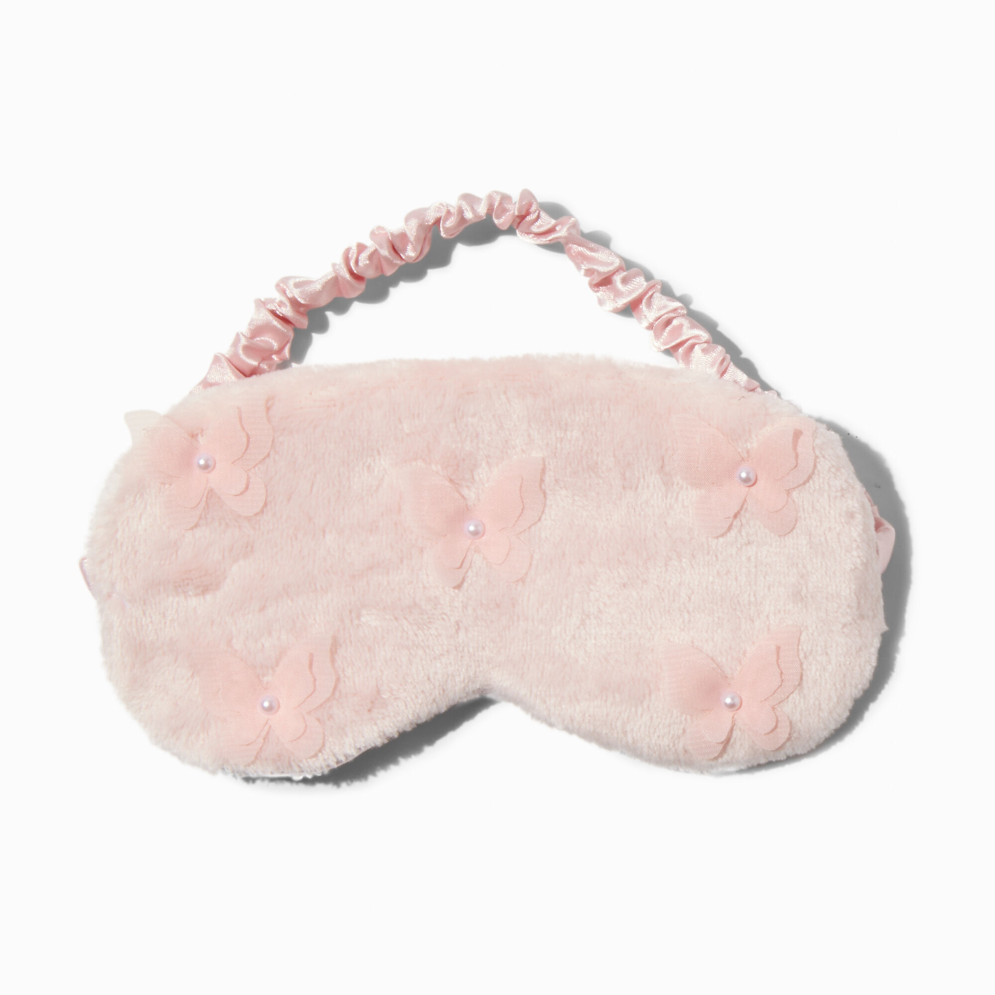 View Claires Butterfly Plush Sleeping Mask Pink information