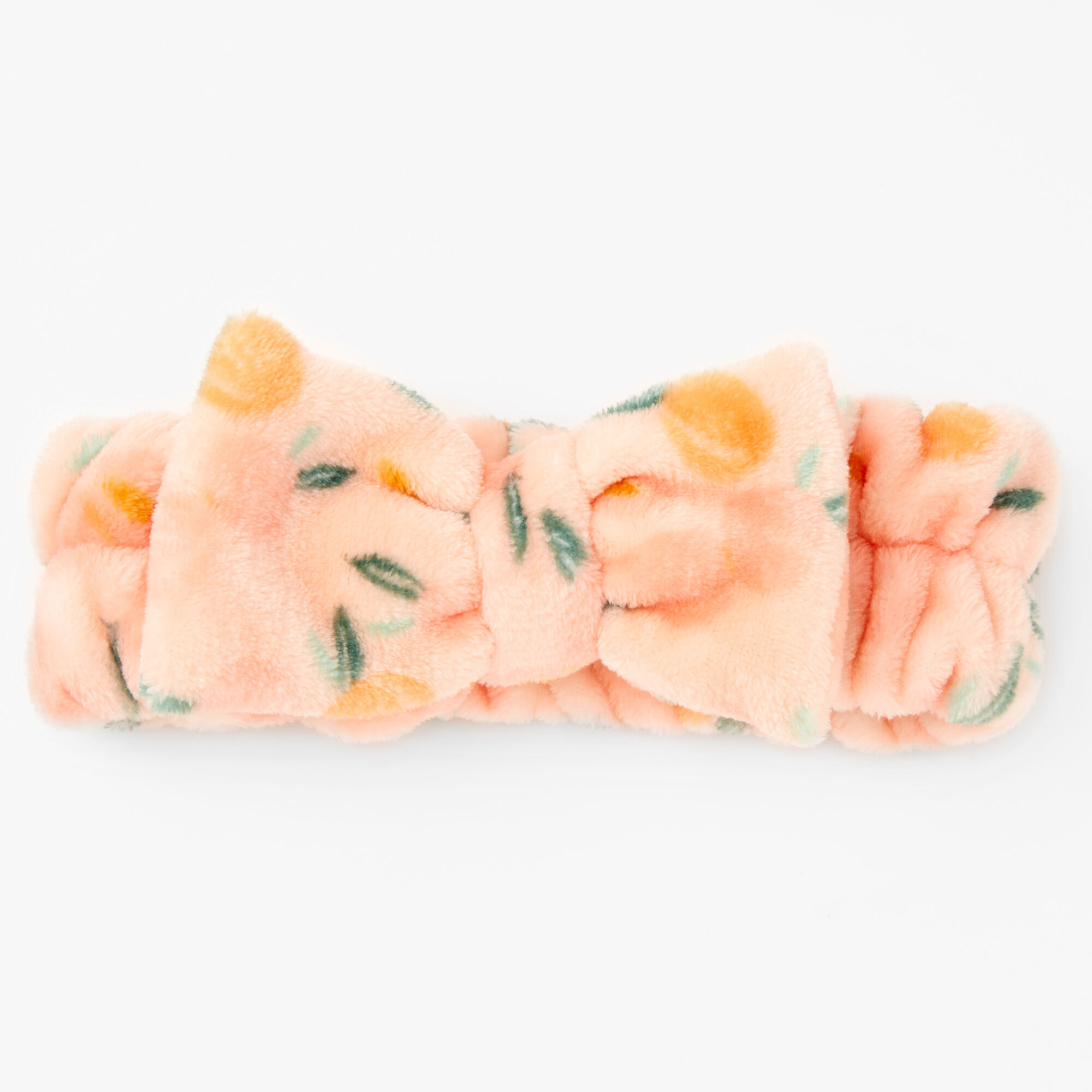 Peaches Plush Makeup Bow Headwrap,