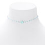 Silver Stone Disc Choker Necklace - Mint,
