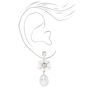 Whimsical Flower 1.5&quot; Pearl Drop Earrings,