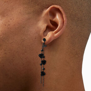 Black Rose Vines 2&quot; Clip-On Drop Earrings,
