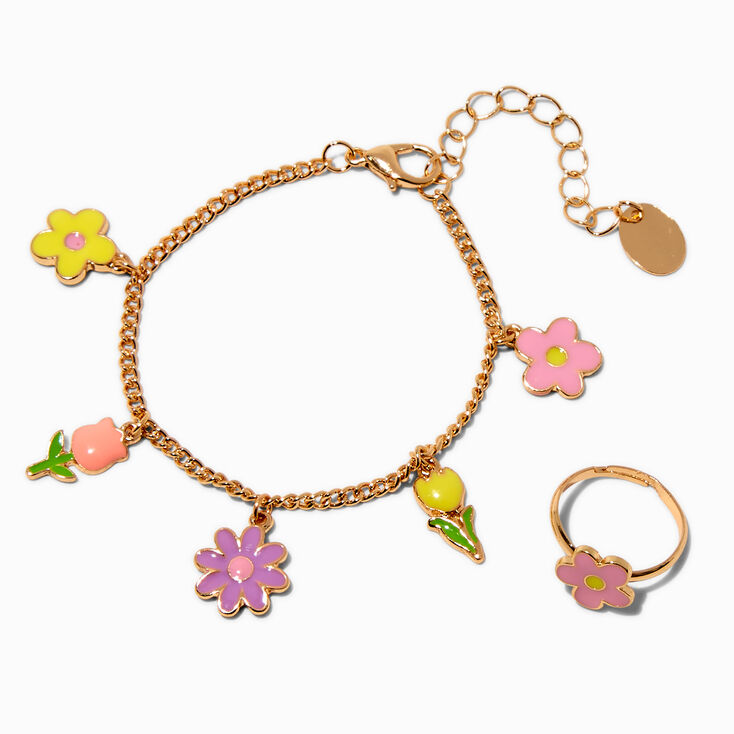 Claire&#39;s Club Bloom Gold-tone Jewellery Set - 3 Pack,