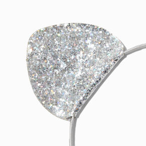 Silver Glitter Cat Ear Headband,