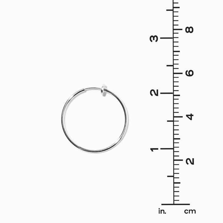 Silver-tone 30mm Clip-On Hoop Earrings,