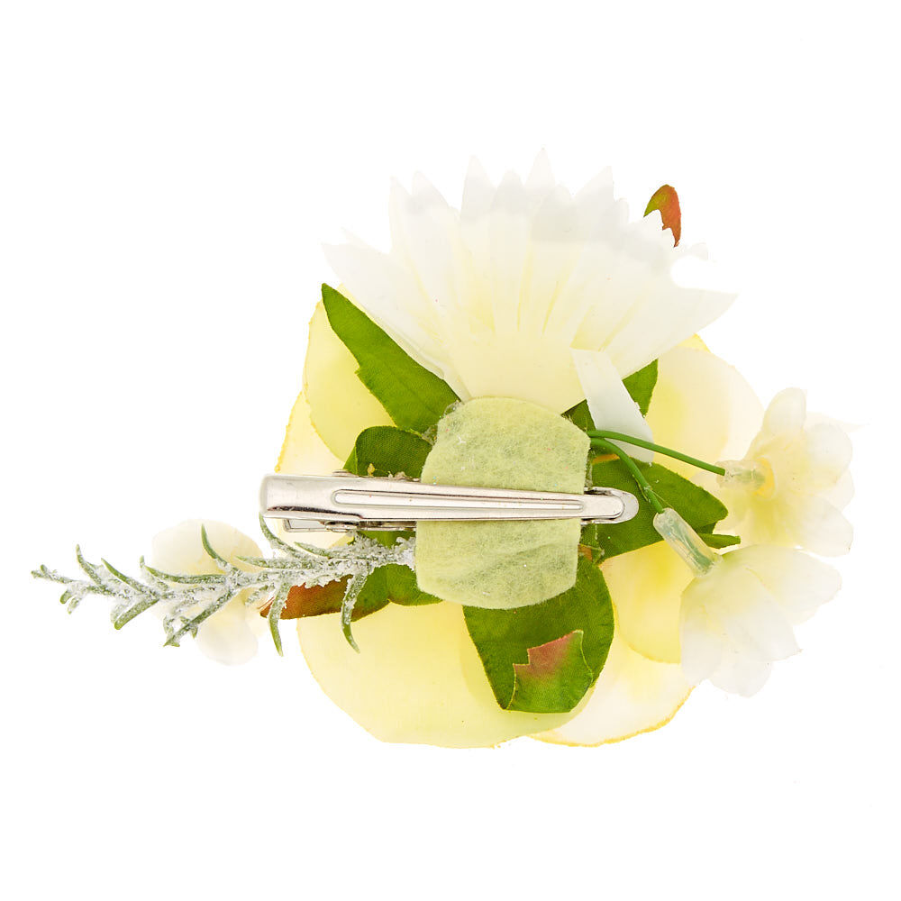 Bouquet Flower Hair Clip - Yellow,