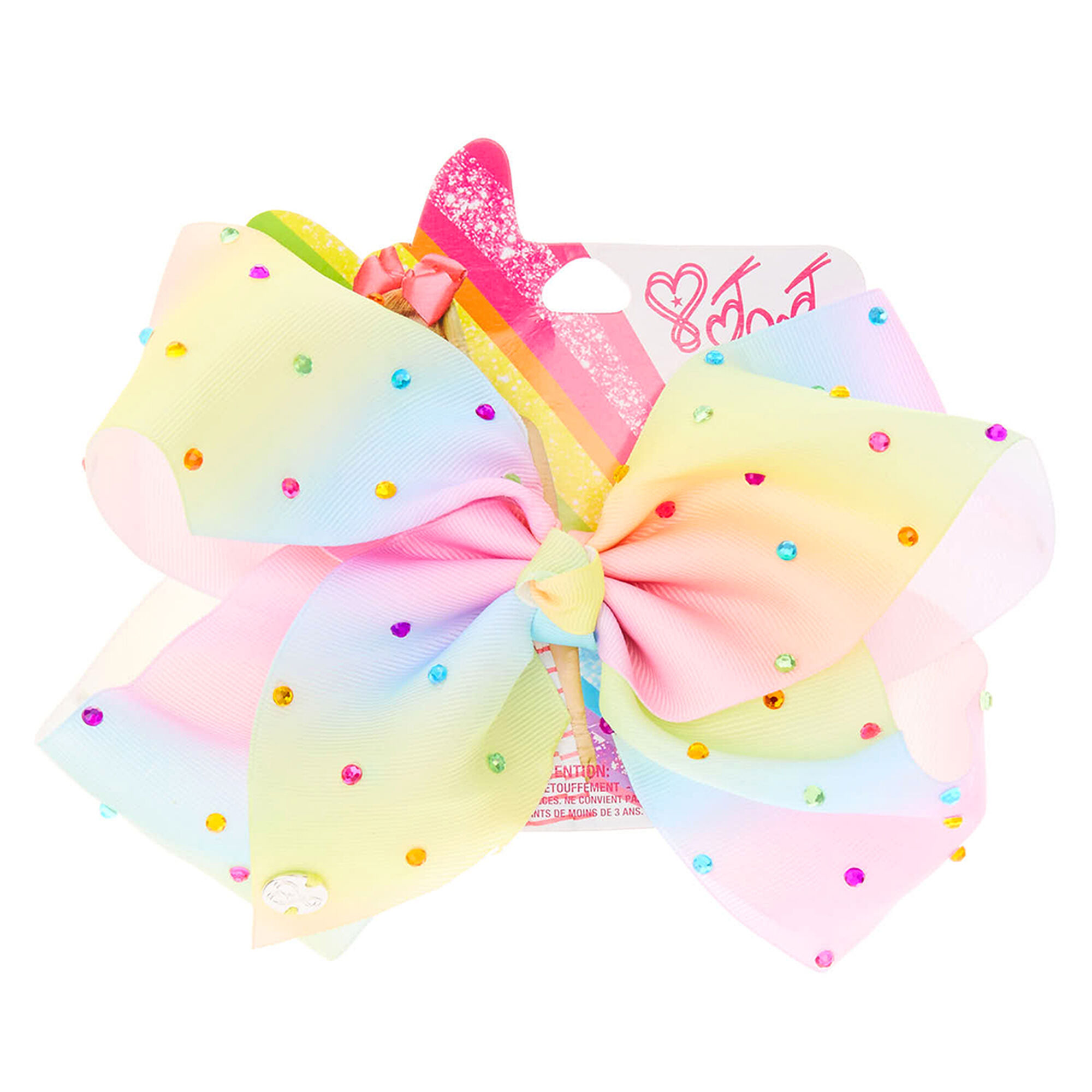 JoJo Siwa Large Rainbow Rhinestone Signature Hair Bow | Claire's