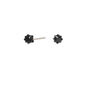 Black Cubic Zirconia Square Stud Earrings - 2MM,