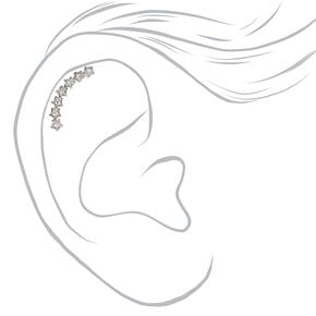 Piercing pour cartilage d&rsquo;oreille incurv&eacute; &eacute;toile couleur argent&eacute;e,