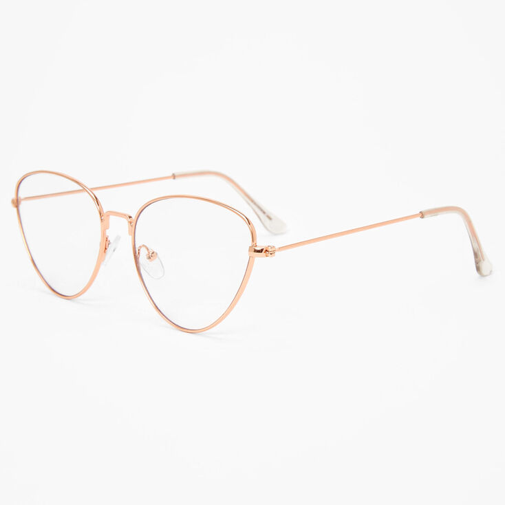 Rose Gold Cat Eye Clear Lens Frames,