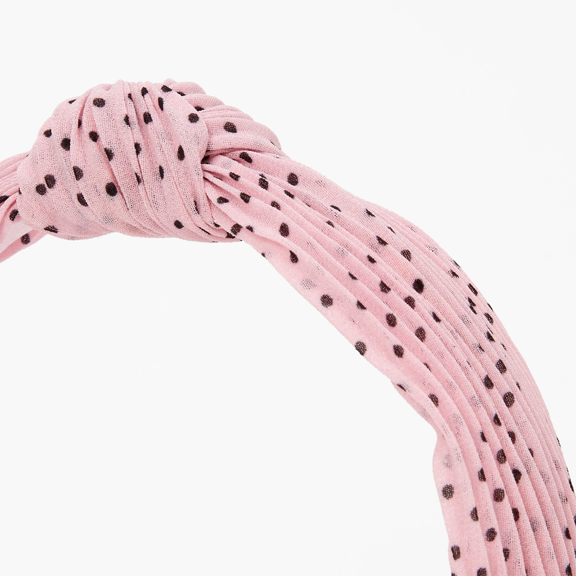 Claire's Club Polka Dot Pleated Knotted Headband - Pink,