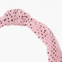 Claire&#39;s Club Polka Dot Pleated Knotted Headband - Pink,