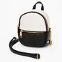 Black &amp; White Colorblock Crossbody Backpack,