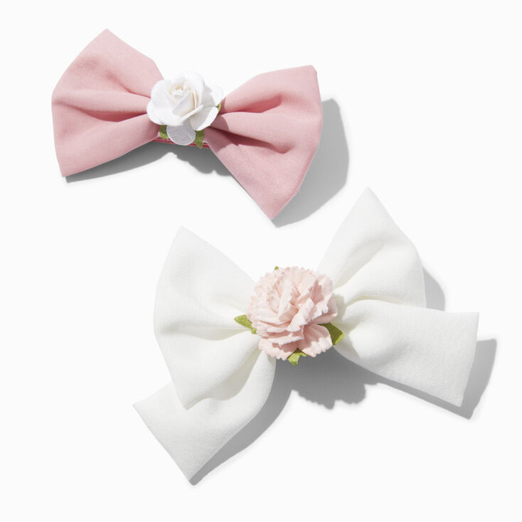 Claire's Club Ribbon Hair Bow - White