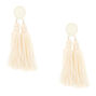 3&quot; Double Tassel Drop Earrings - White,