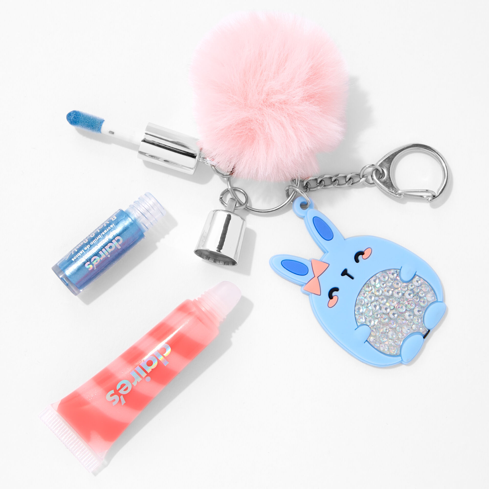 Blue Bunny Lip Gloss Keychain,