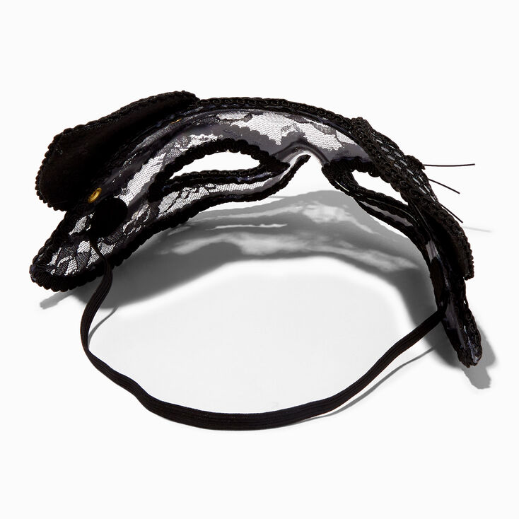 Masque de chat en dentelle noire,