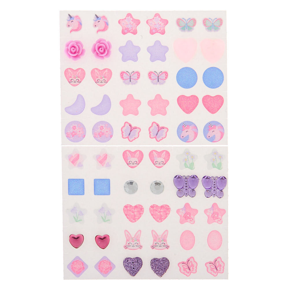 Lot de 30 paires de boucles d'oreille autocollantes petits animaux printaniers du Claire's Club,
