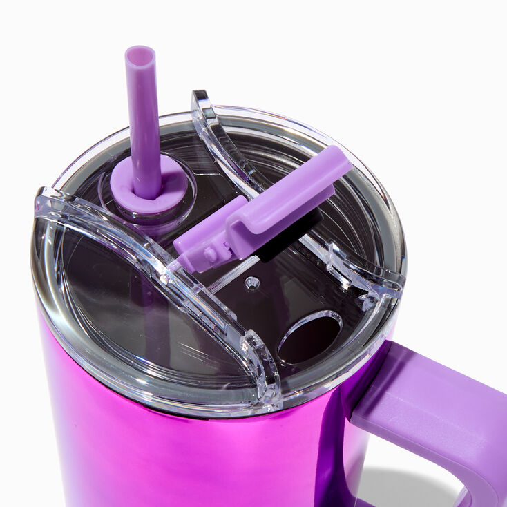 Purple Chrome Stainless Steel Handled Tumbler,