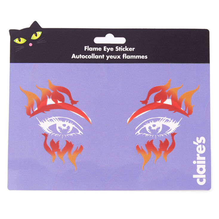 Claire's Autocollants pour le visage yeux enflammés - Orange