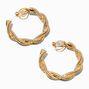 Gold-tone 40MM Braided Twist Hoop Clip-on Earrings,