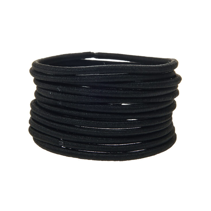 Claire's Lot de 12 gros élastiques à cheveux noirs