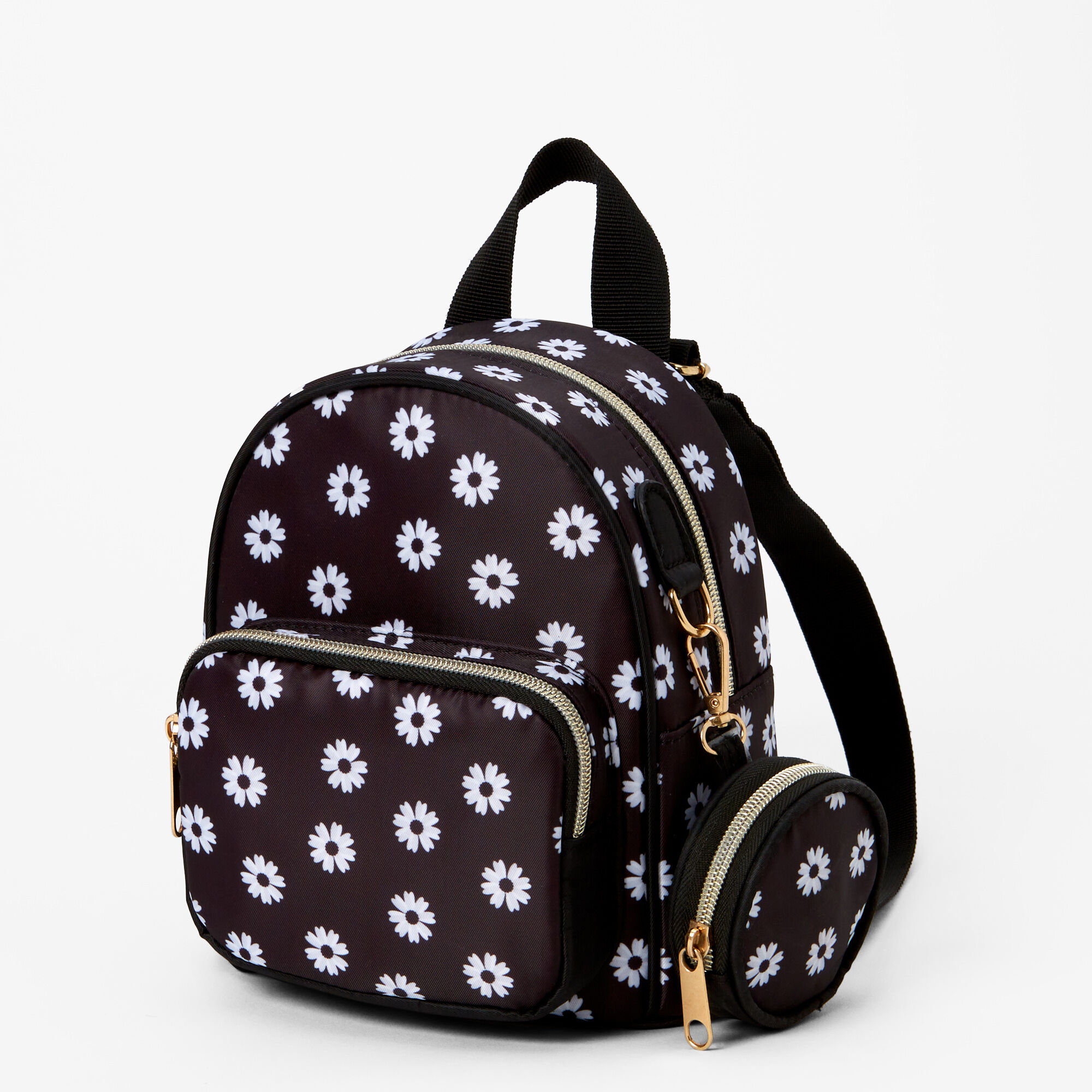 Underonesky Black & Gold Daisy & BumbleBee Convertible-Mini  Backpack/Purse-NWT