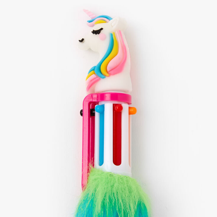 Furry Unicorn Multicolored Pen - Rainbow,