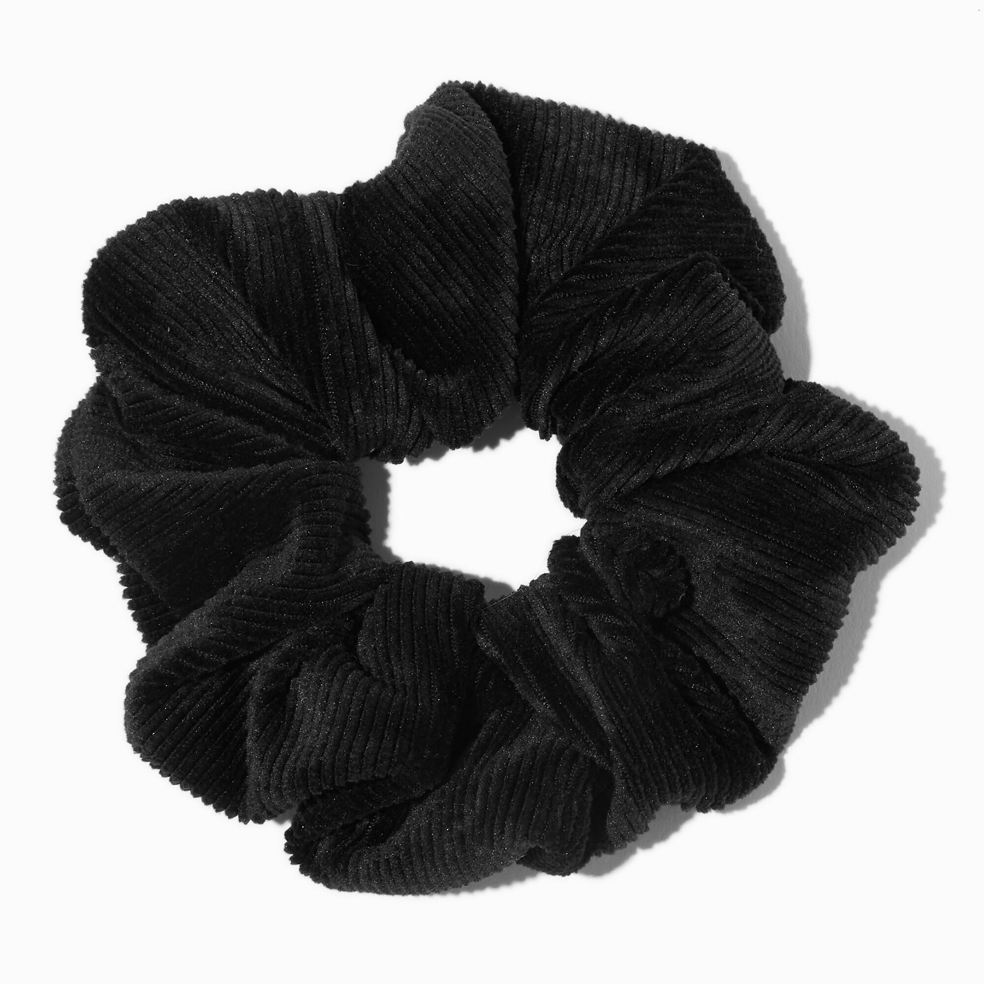 View Claires Ribbed Velvet Medium Hair Scrunchie Black information