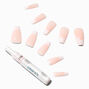 White French Tip Squareletto Vegan Faux Nail Set - 24 Pack,