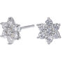 Sterling Silver Cubic Zirconia Flower Stud Earrings - 8MM,