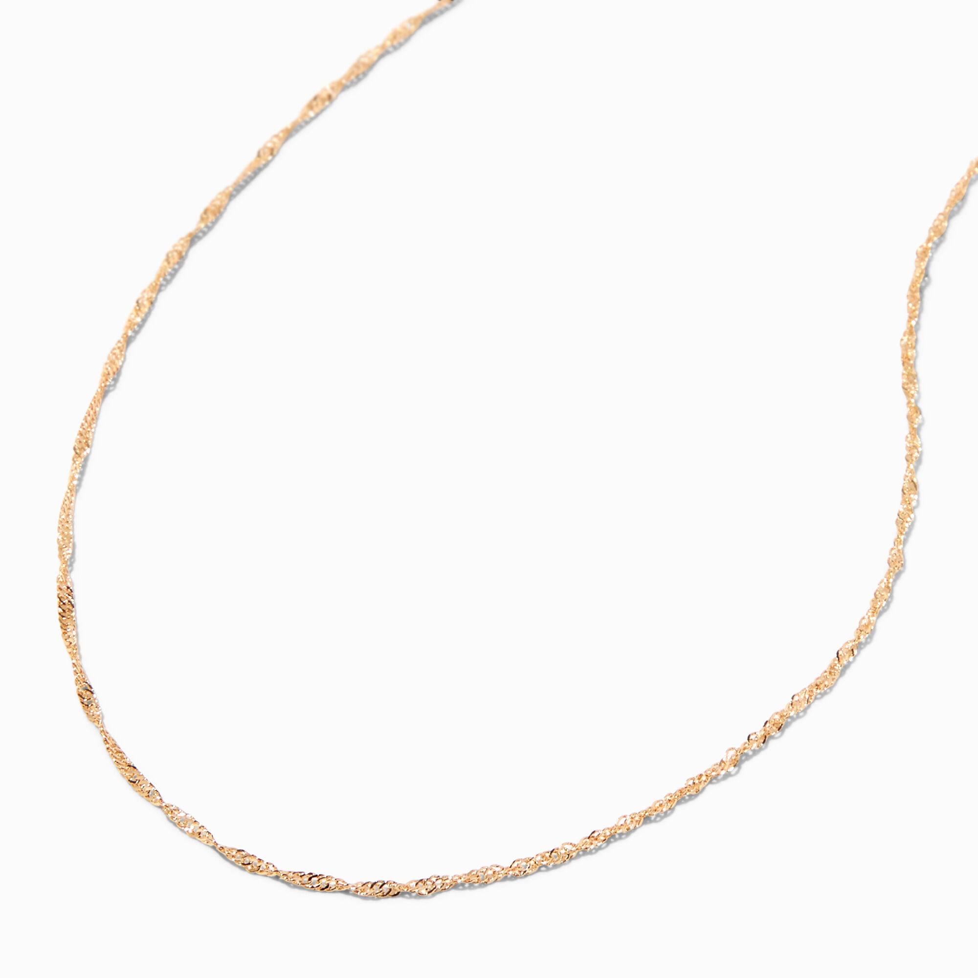View Claires Tone Delicate Twisted Necklace Gold information