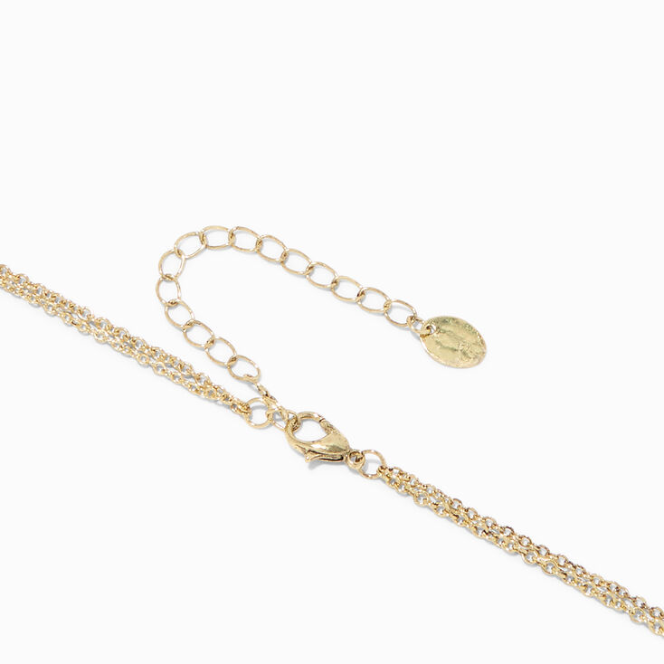 Gold-tone Beaded Disc Multi-Strand Necklace,