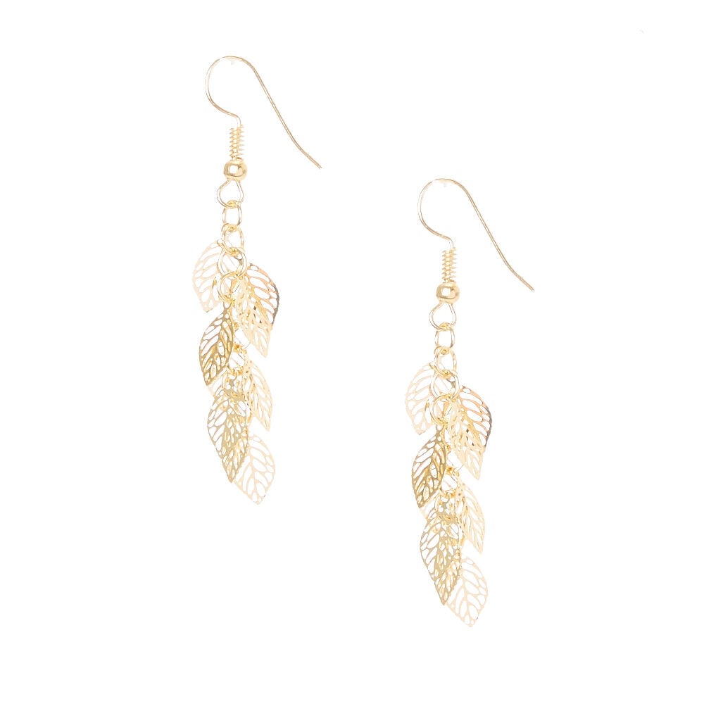 Gold leaf dangle clearance earrings