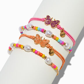 Best Friends Beaded Butterfly Bracelet Stack - 2 Pack ,