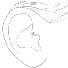 Silver-tone Pastel Crystal Changeable Tragus Flat Back Earrings - 5 Pack,