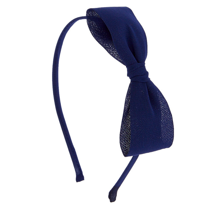 Claire's Bandeau à noeud bleu marine structuré