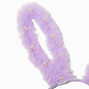 Purple Tulle &amp; Pearl Bunny Ears Headband,