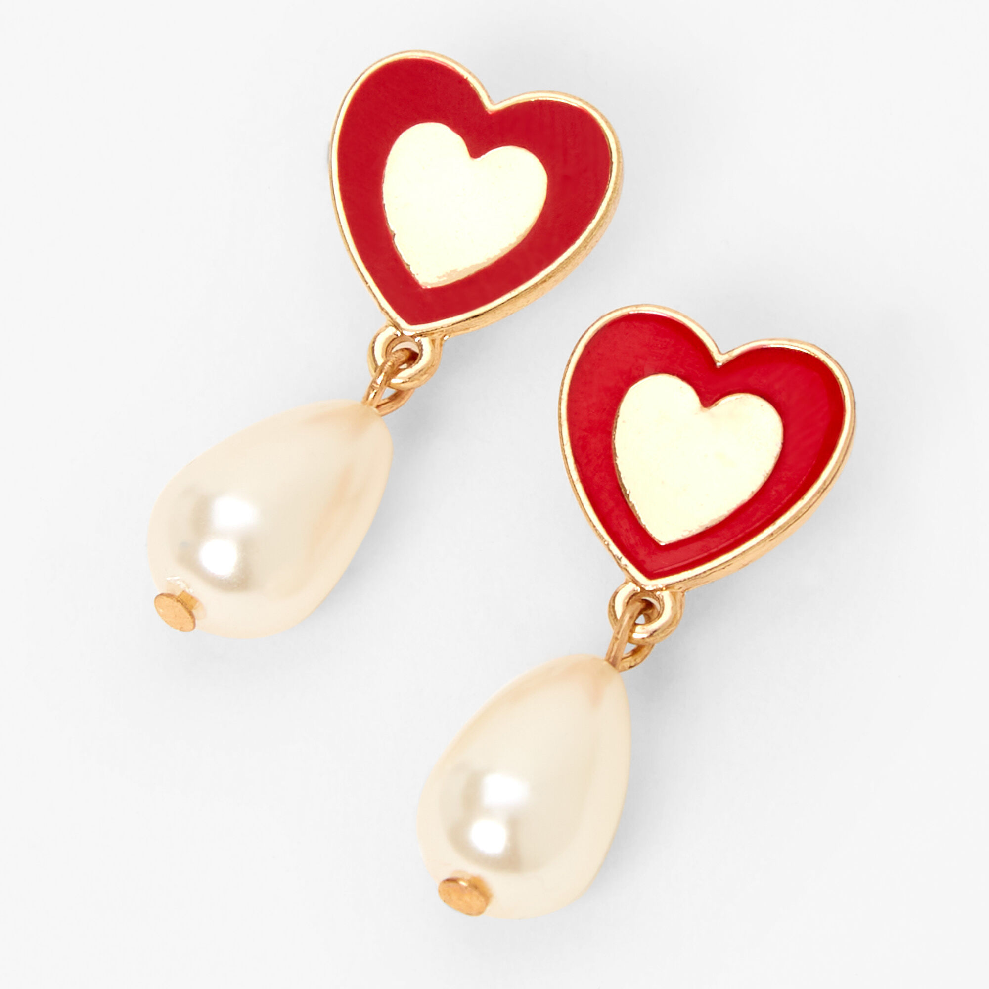 Heart pearl earrings top