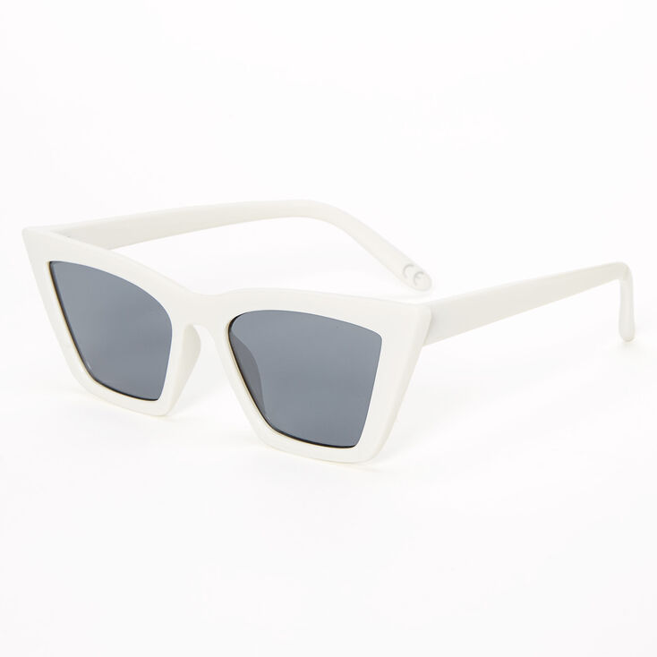Rectangular Cat Eye Sunglasses White Claire S Us