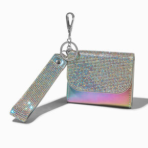 Holographic Crystal Wristlet Card Case,