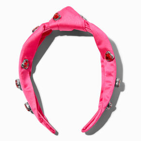 Gemstone Hearts Pink Knotted Headband,