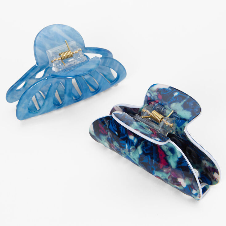 Blue Tortoiseshell Hair Claws - 2 Pack,