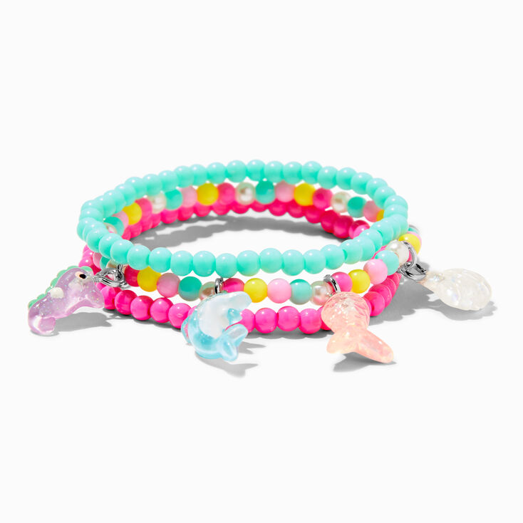 Claire&#39;s Club Sea Critter Beaded Stretch Bracelets - 3 Pack,