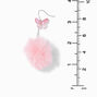 Pink Butterfly Pom Pom 3&#39;&#39; Drop Earrings,