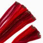 Red Tinsel Faux Hair Clip In Extensions - 4 Pack,